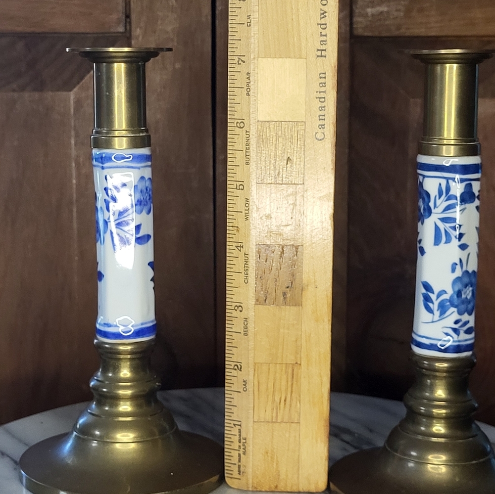 Brass Chinoiserie Candle Holders - Picture 10 of 12